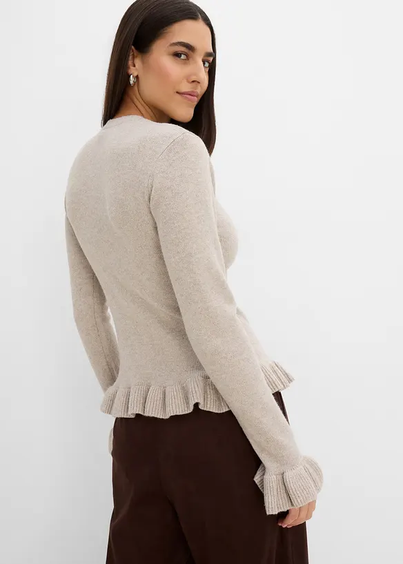 Gilet en maille ajour&eacute;e, bonprix