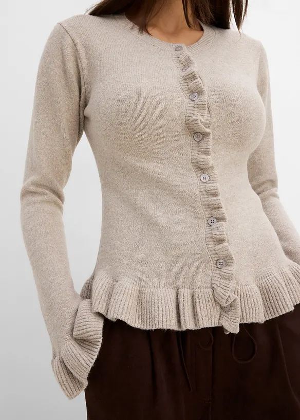 Gilet en maille ajour&eacute;e, bonprix