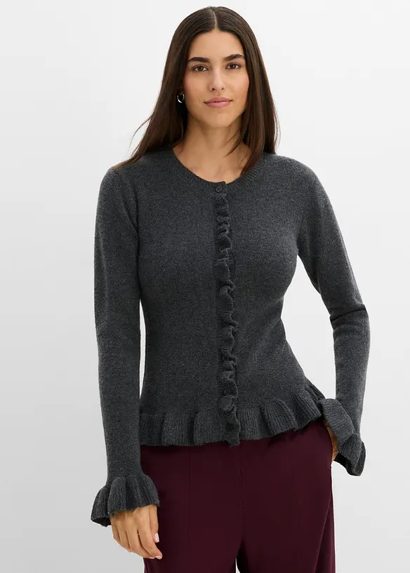 Gilet en maille ajour&eacute;e, bonprix