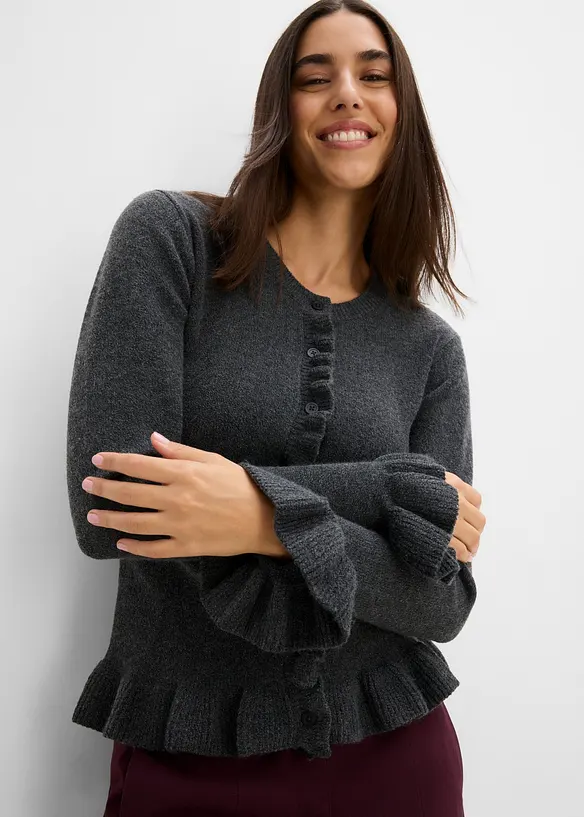 Gilet en maille ajour&eacute;e, bonprix