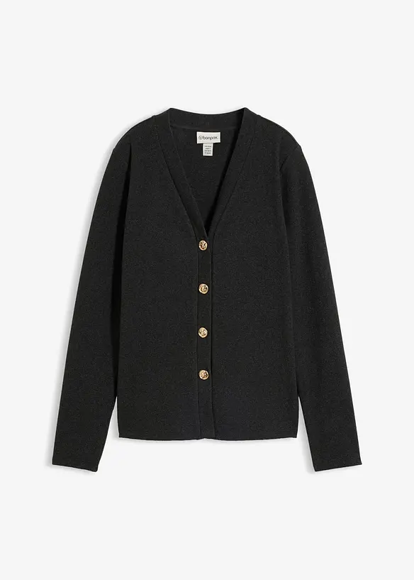 Gilet doux en maille c&ocirc;tel&eacute;e, bonprix
