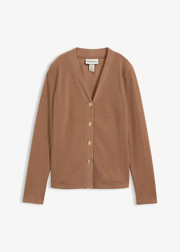 Cardigan aus weichem Rippjersey, bonprix
