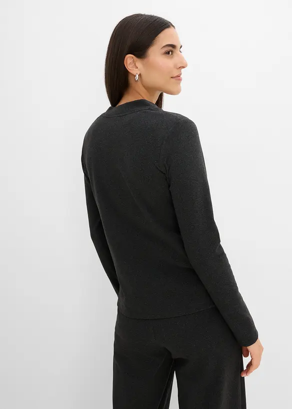 Gilet doux en maille c&ocirc;tel&eacute;e, bonprix