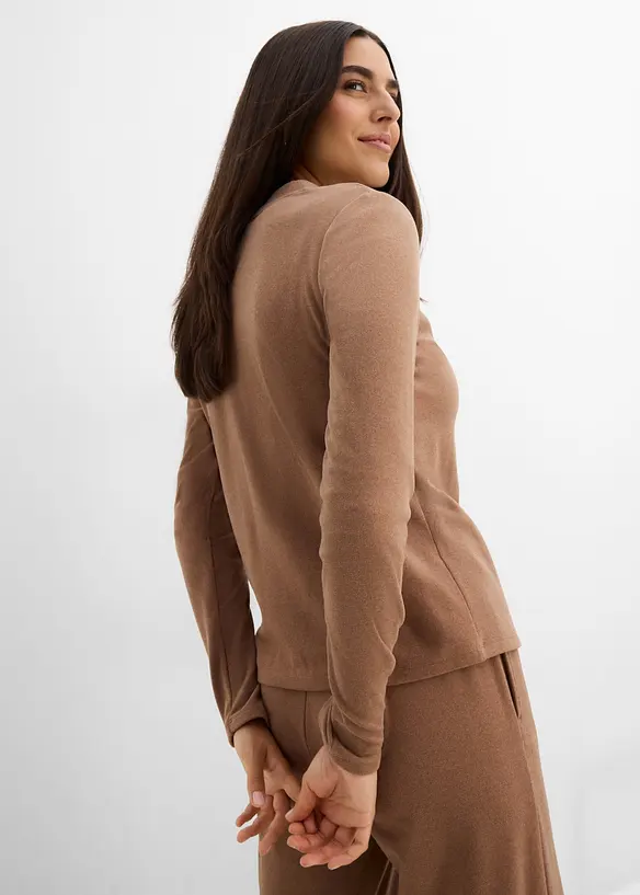 Cardigan aus weichem Rippjersey, bonprix