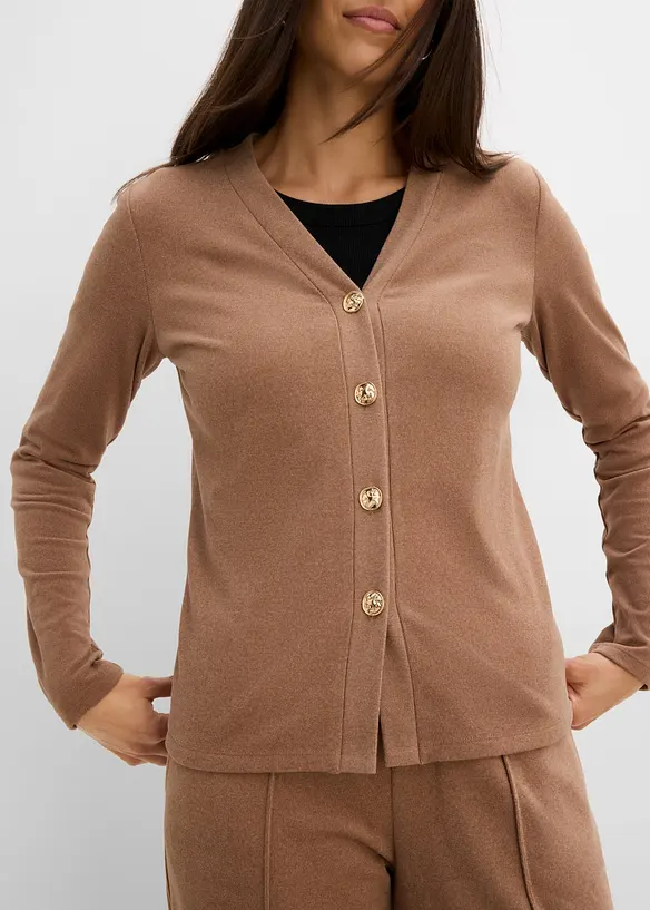 Cardigan aus weichem Rippjersey, bonprix