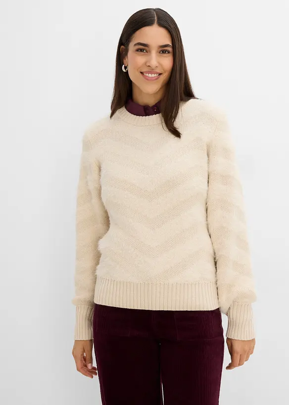Pull avec fil duveteux, bonprix