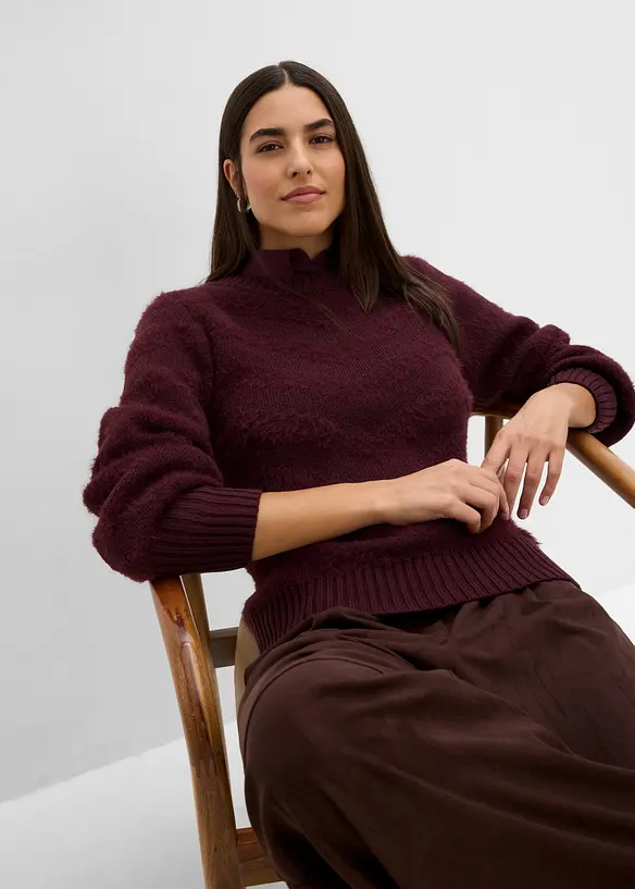 Pull avec fil duveteux, bonprix