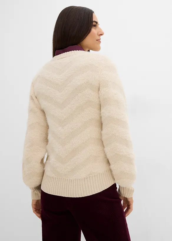 Pull avec fil duveteux, bonprix