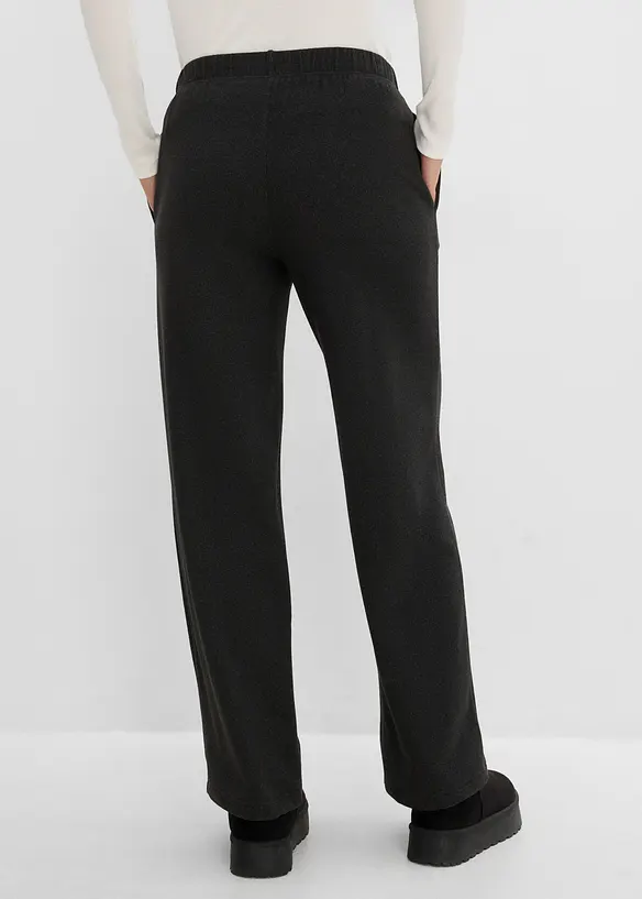 Pantalon doux en jersey c&ocirc;tel&eacute;, taille &eacute;lastiqu&eacute;e, bonprix