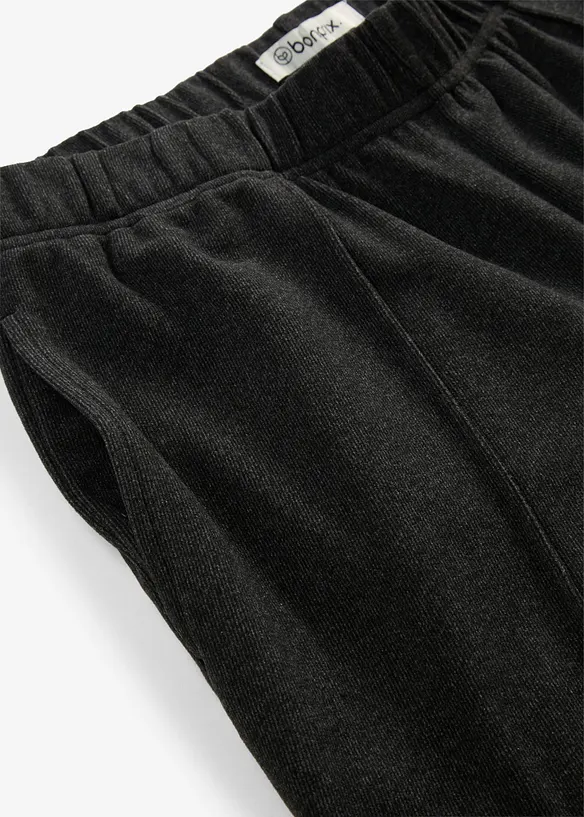 Pantalon doux en jersey c&ocirc;tel&eacute;, taille &eacute;lastiqu&eacute;e, bonprix