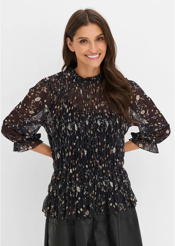Shirtbluse aus feinem Mesh, bonprix