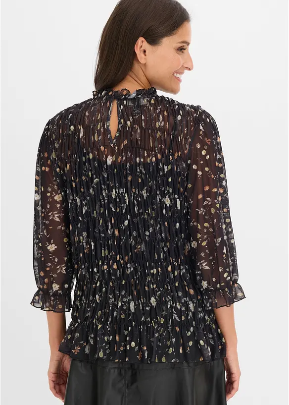 Shirtbluse aus feinem Mesh, bonprix