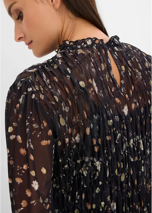 Shirtbluse aus feinem Mesh, bonprix