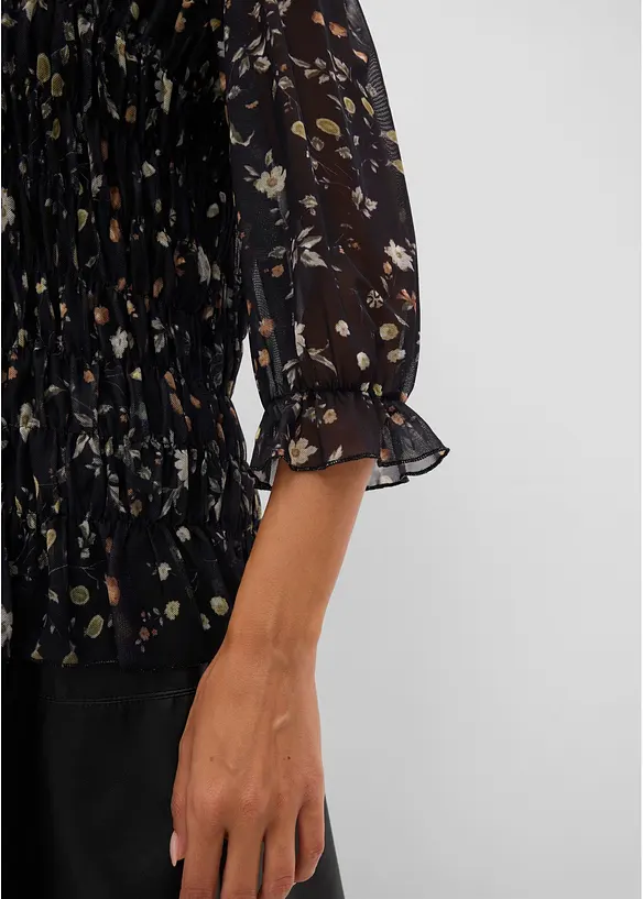 Shirtbluse aus feinem Mesh, bonprix