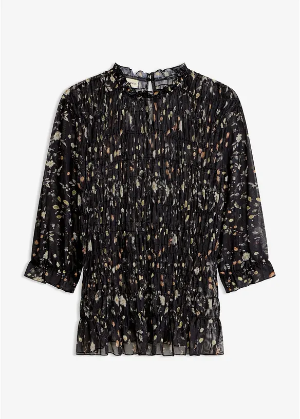 Shirtbluse aus feinem Mesh, bonprix