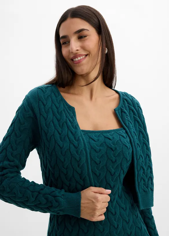 Strickkleid mit angesetztem Bolero - 2 in 1 Optik, bonprix