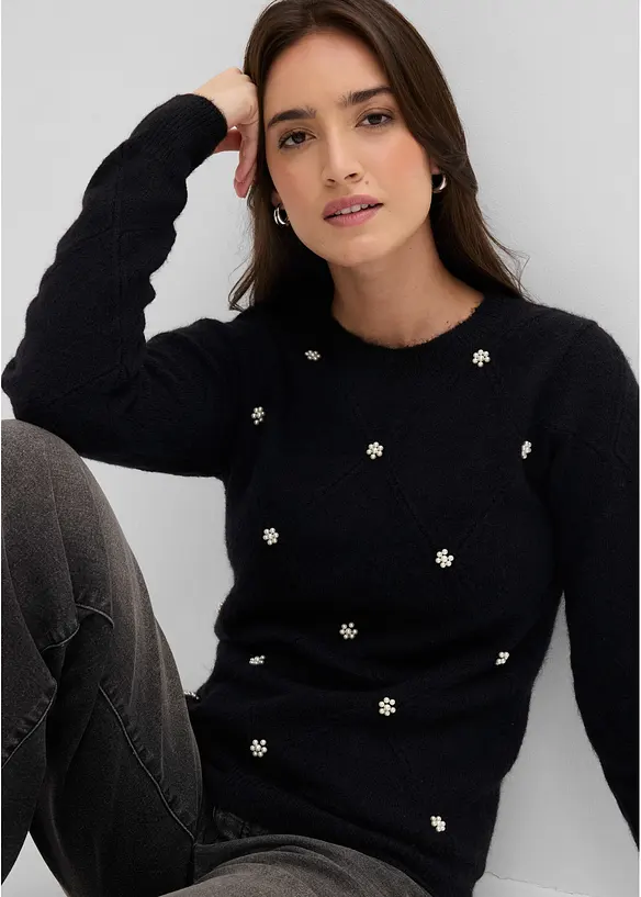 Pull &agrave; col rond, bonprix