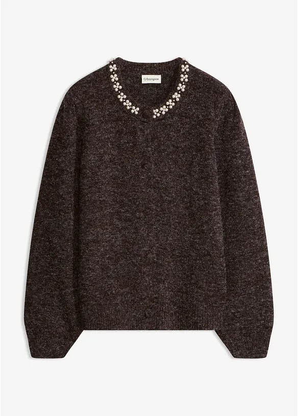 Strickjacke mit Puff&auml;rmeln, bonprix