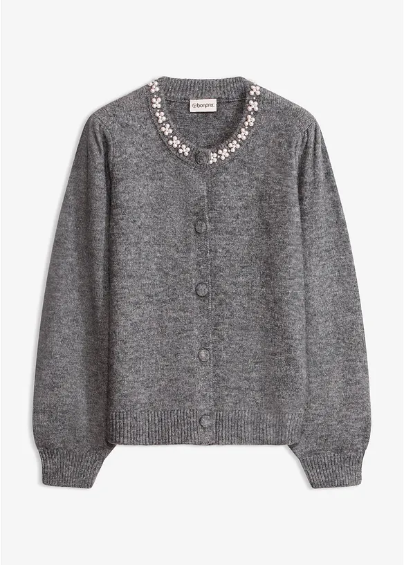 Strickjacke mit Puff&auml;rmeln, bonprix