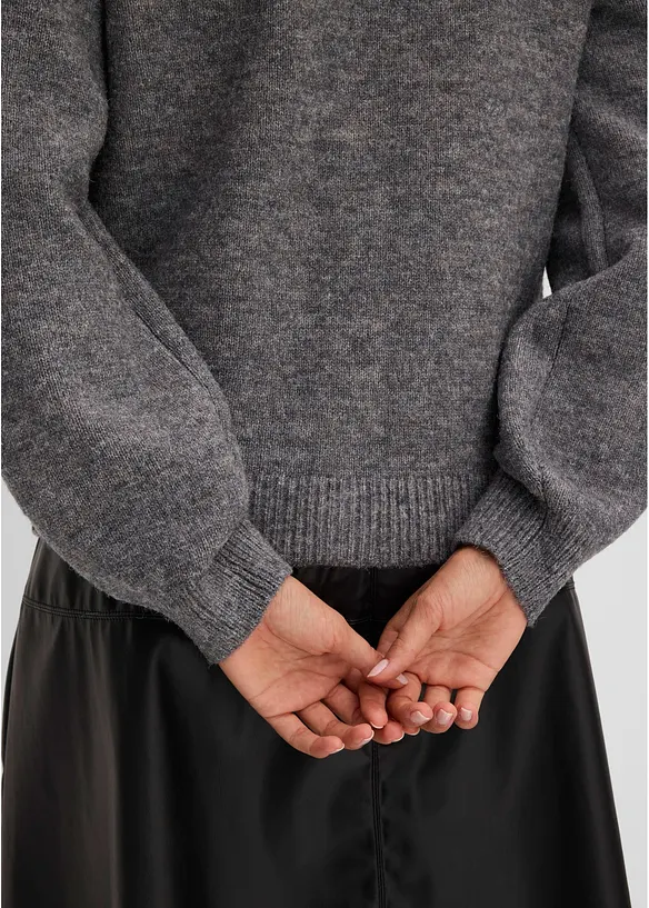Strickjacke mit Puff&auml;rmeln, bonprix