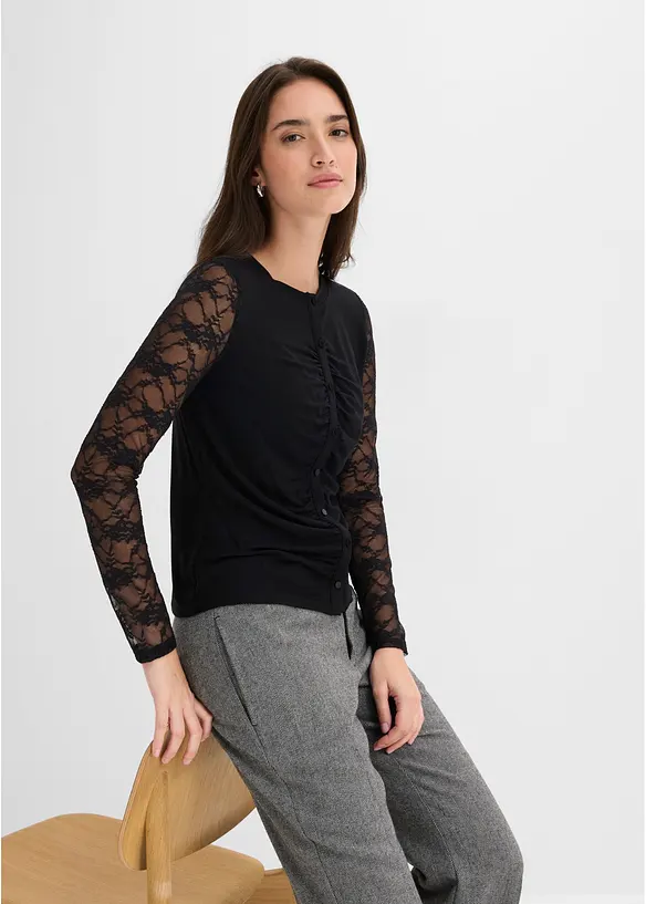 Langarmshirt tailliert, bonprix