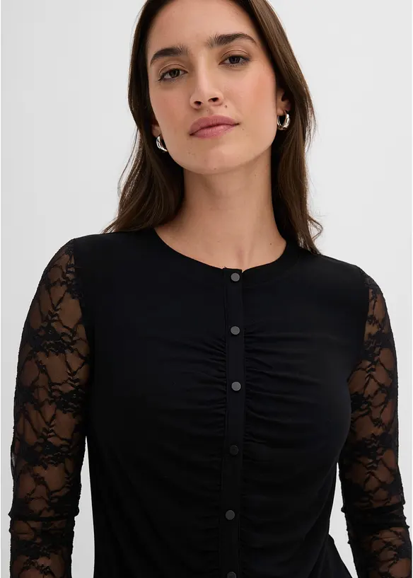 Langarmshirt tailliert, bonprix