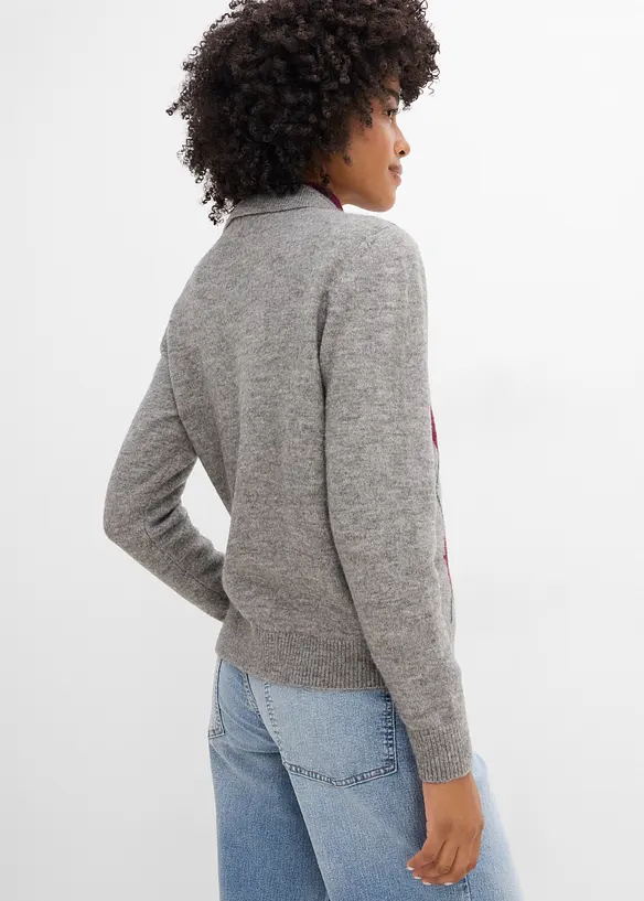 Strickjacke mit Polokragen, bonprix