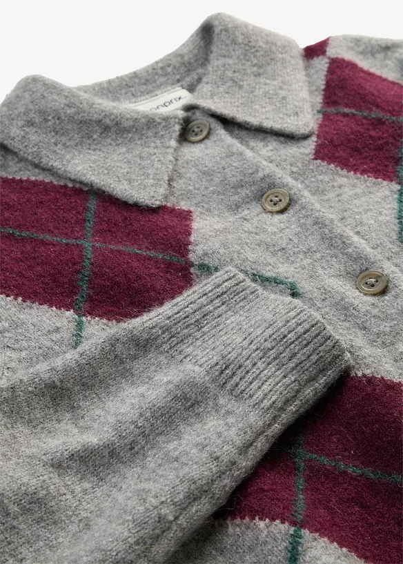 Strickjacke mit Polokragen, bonprix