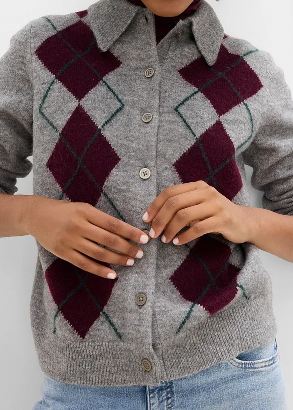 Strickjacke mit Polokragen, bonprix