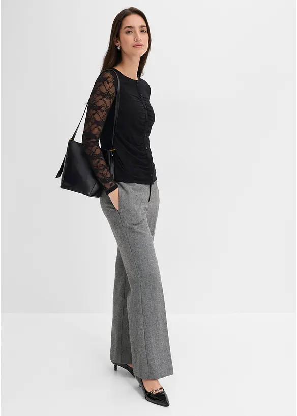 Langarmshirt tailliert, bonprix