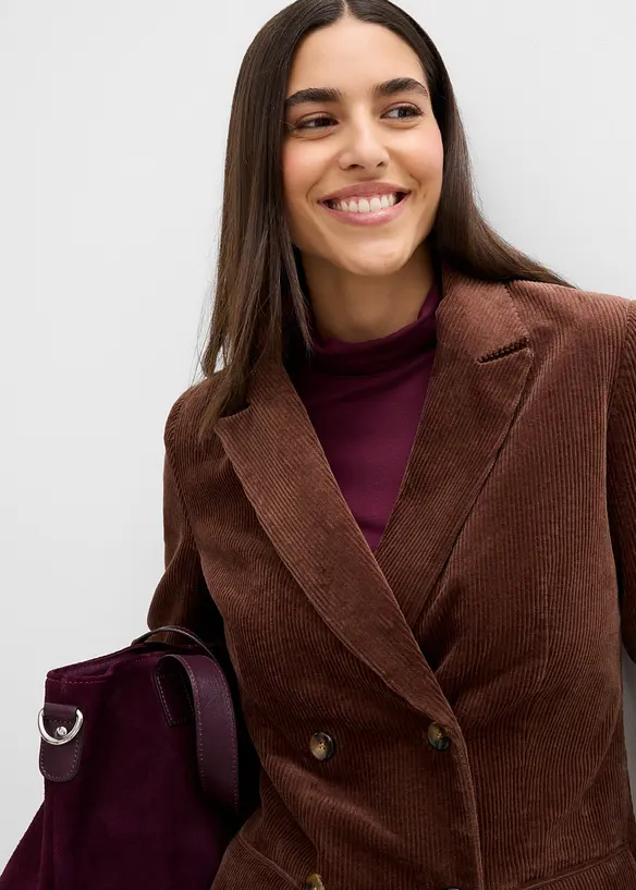 Blazer en velours c&ocirc;tel&eacute;, bonprix