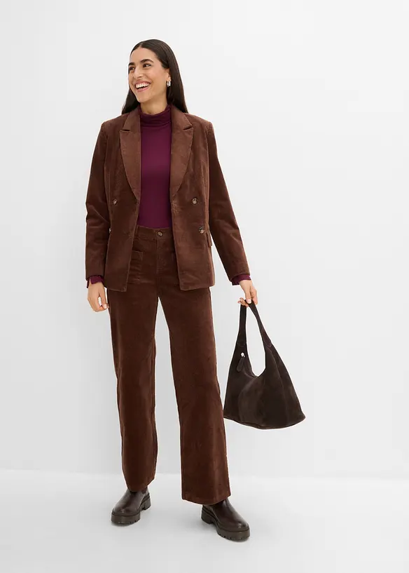 Pantalon en velours c&ocirc;tel&eacute; extensible, bonprix