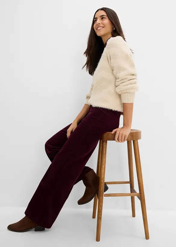Pantalon en velours c&ocirc;tel&eacute; extensible, bonprix