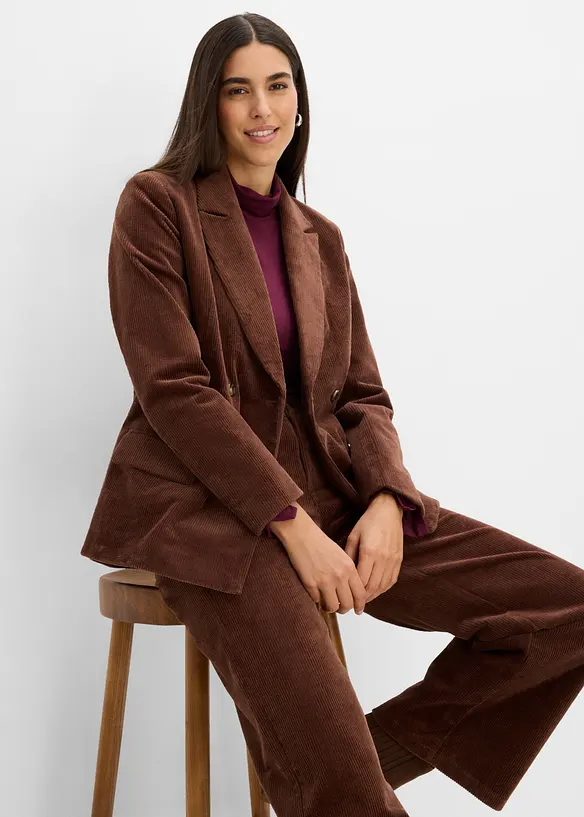 Blazer en velours c&ocirc;tel&eacute;, bonprix