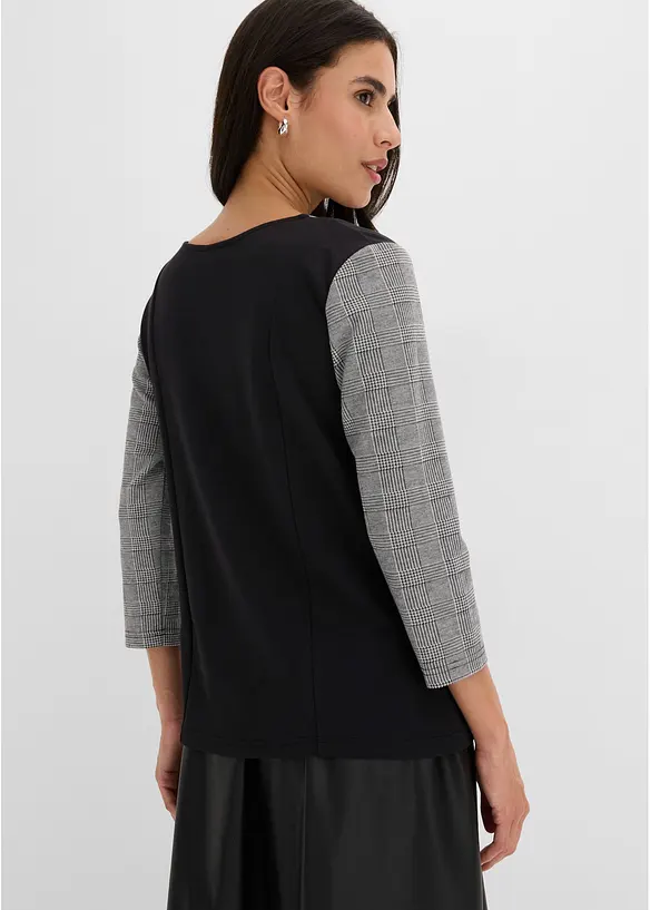 Jaquard-Shirt mit Stickerei, bonprix