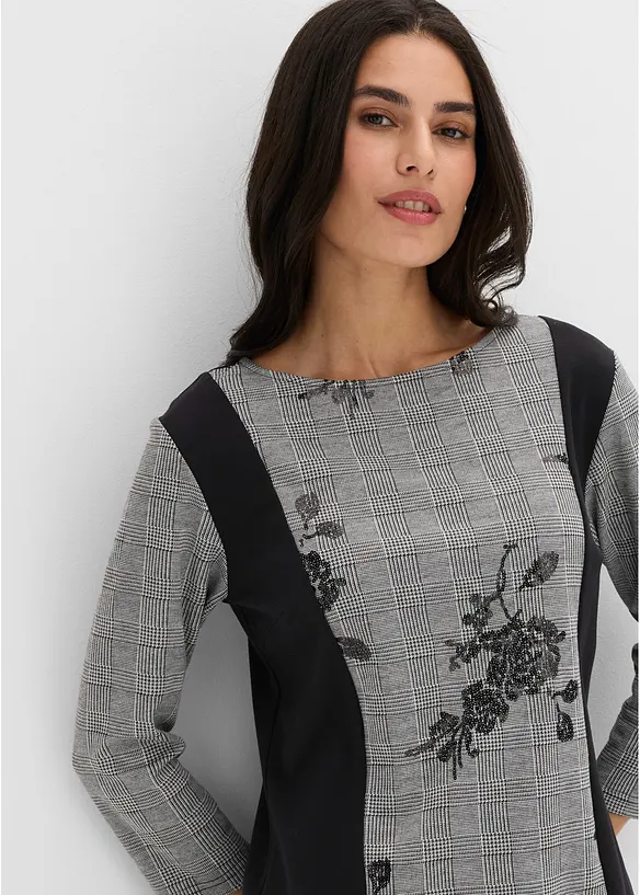 Jaquard-Shirt mit Stickerei, bonprix