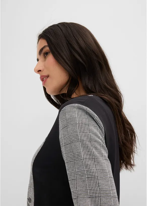 Jaquard-Shirt mit Stickerei, bonprix