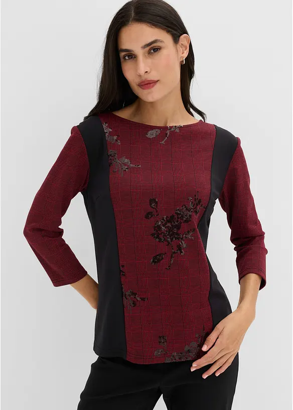 T-shirt Jacquard avec broderie, bonprix