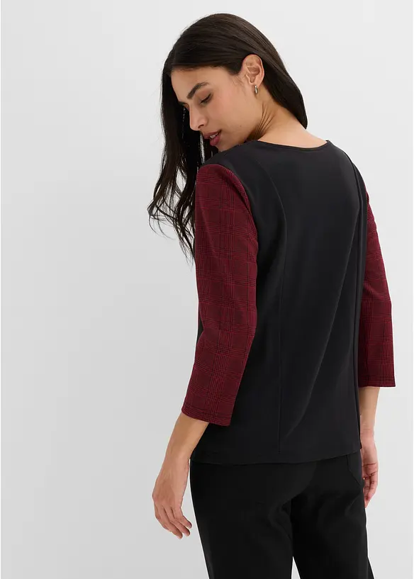 T-shirt Jacquard avec broderie, bonprix