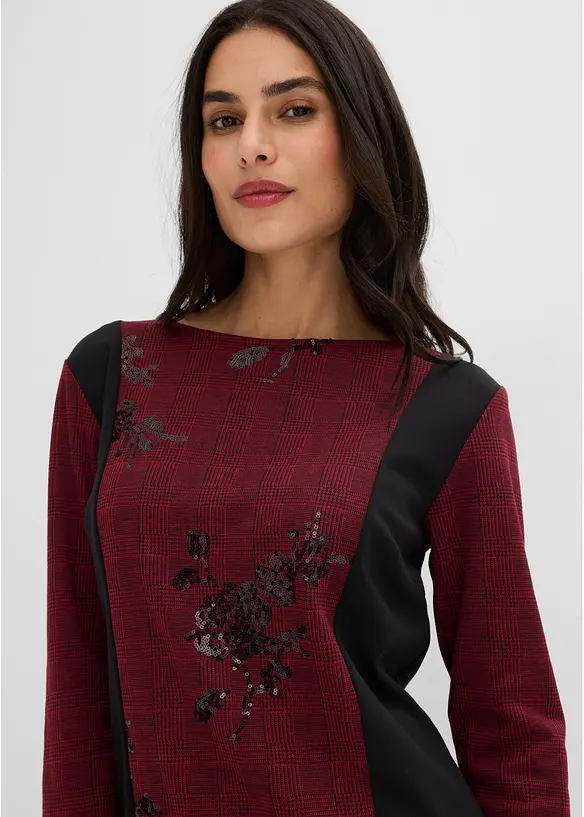 T-shirt Jacquard avec broderie, bonprix