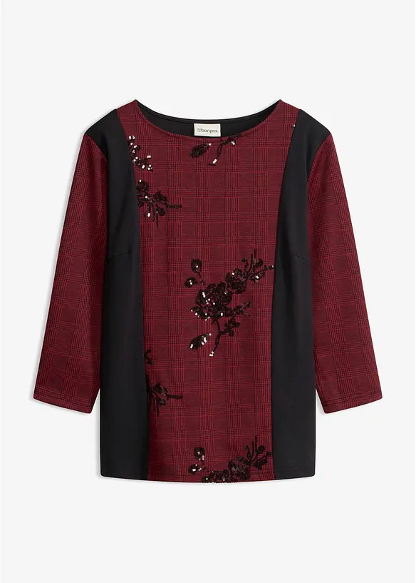 T-shirt Jacquard avec broderie, bonprix