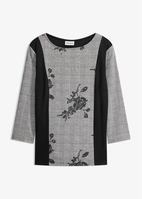 Jaquard-Shirt mit Stickerei, bonprix