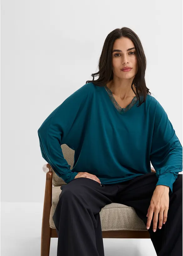T-shirt &agrave; manches chauve-souris en viscose, bonprix