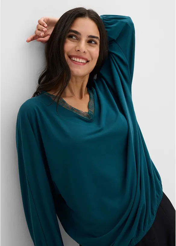 T-shirt &agrave; manches chauve-souris en viscose, bonprix