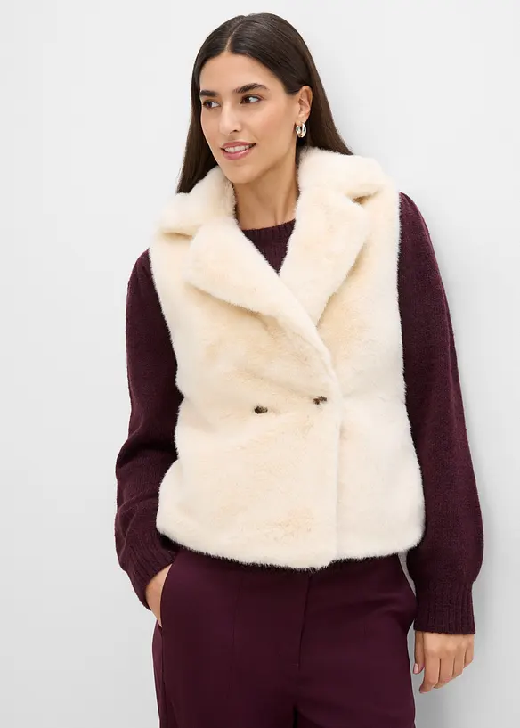 Gilet sans manches en peluche, bonprix