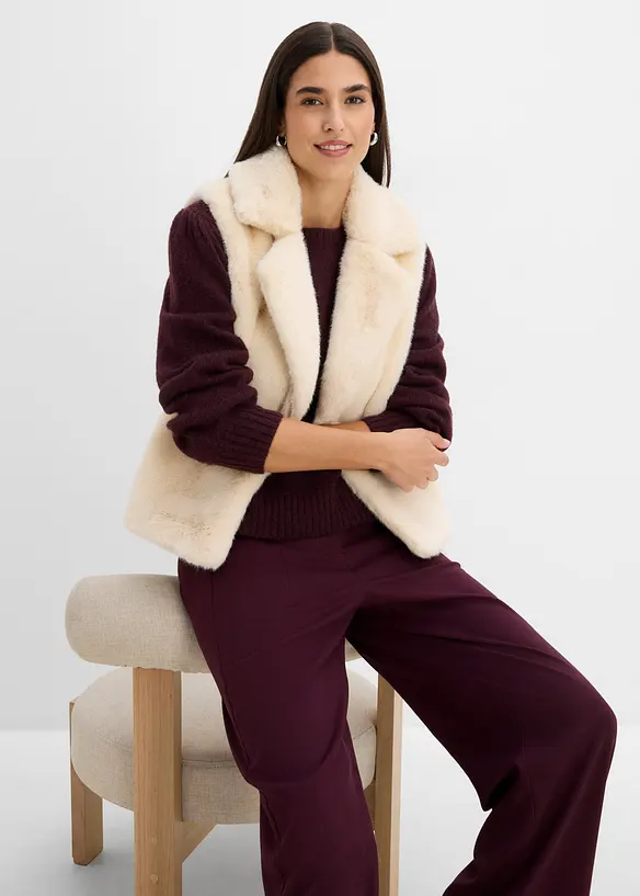 Gilet sans manches en peluche, bonprix