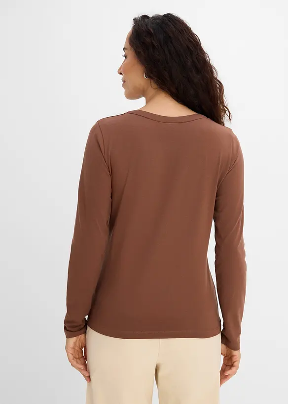 Langarmshirt aus elastischem Bio-Baumwoll-Mix, bonprix