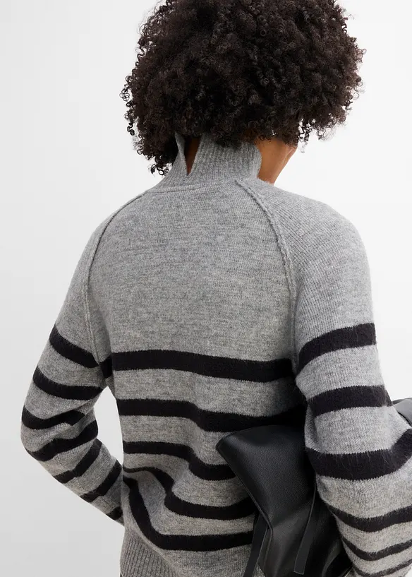 Pull en maille large &agrave; col roul&eacute;, bonprix