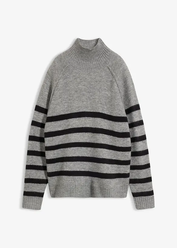 Pull en maille large &agrave; col roul&eacute;, bonprix