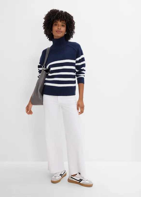 Pull en maille large &agrave; col roul&eacute;, bonprix